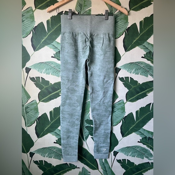 Gymshark Set Camo Seamless Leggings and Camo Adapt Bra sage green size S - Picture 8 of 16